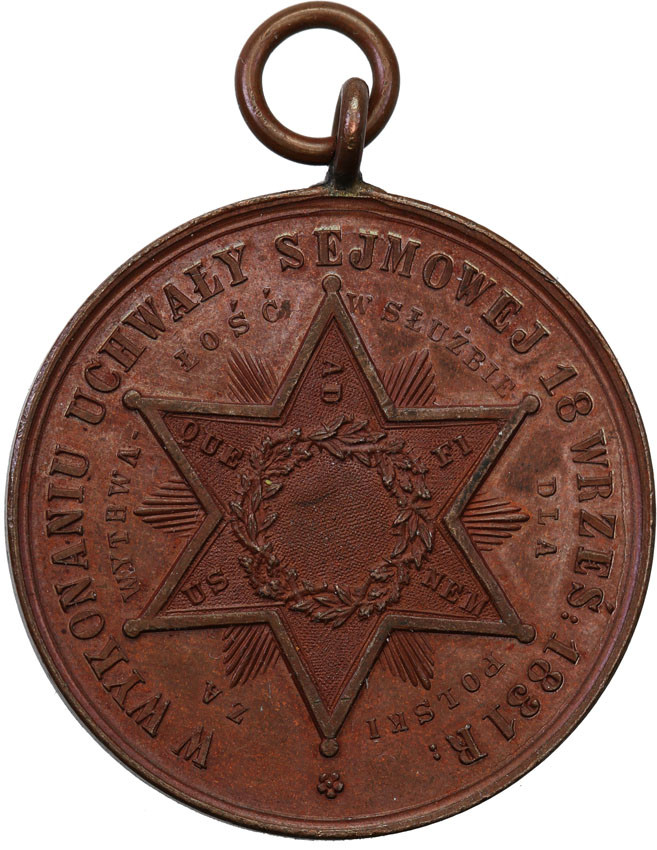 Polska pod zaborami. Medal 50-lecie Powstania Listopadowego 1880 r